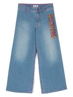 Moschino Kids jean droit à logo imprimé - Bleu - thumbnail