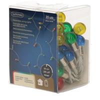 Lumineo Feestverlichting- gekleurde bolletjes - 190 cm - 20 lampjes - op batterij