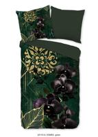 Good Morning Dekbedovertrek "orchideeen en gouden elementen" - Groen - (200x200 cm) - Katoen