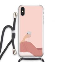 Wine: iPhone XS Transparant Hoesje met koord
