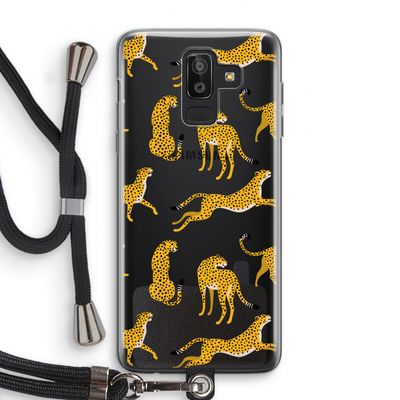 Luipaard: Samsung Galaxy J8 (2018) Transparant Hoesje met koord