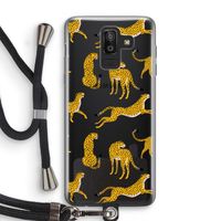 Luipaard: Samsung Galaxy J8 (2018) Transparant Hoesje met koord
