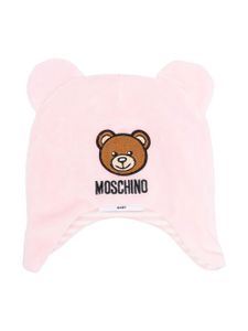 Moschino Kids bonnet à logo brodé - Rose