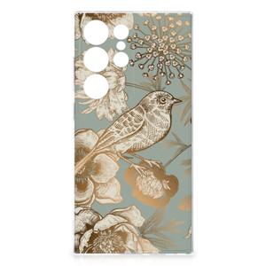 TPU Case voor Samsung Galaxy S24 Ultra Vintage Bird Flowers