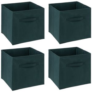 Set van 6x opbergmand 29 liter emerald groen 31 x 31 x 31 cm