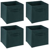 Set van 6x opbergmand 29 liter emerald groen 31 x 31 x 31 cm - thumbnail