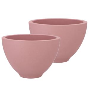 DK Design Bloempot/plantenpot - 2x - Vinci - lichtroze mat - voor kamerplant - D18 x H27 cm