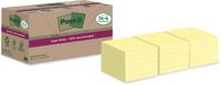 Post-it Super Sticky Notes Recycled, 70 vel, ft 76 x 76 mm, geel, 14 + 4 GRATIS