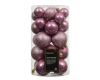 30 onbreekbare kerstballen mixkoker vintage roze
