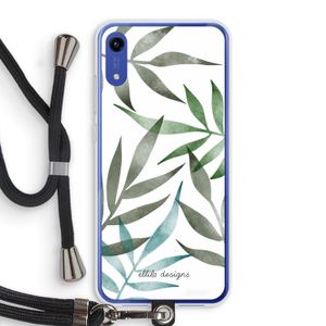 Tropical watercolor leaves: Honor Play 8A Transparant Hoesje met koord
