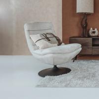 Tower Living Draaifauteuil 'Marano' Chenille, kleur Almond Wit