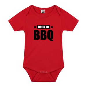 Born to BBQ cadeau baby rompertje rood jongen/meisje