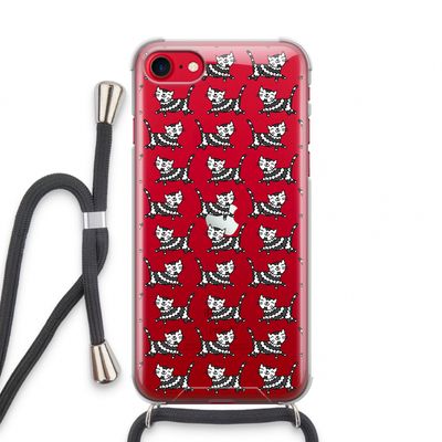 Zwarte poes: iPhone SE 2020 Transparant Hoesje met koord