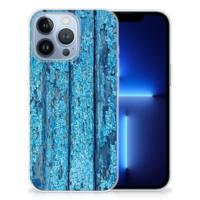 Apple iPhone 13 Pro | Bumper Hoesje | Wood Blue Apple iPhone 13 Pro | Bumper Hoesje | Wood Blue