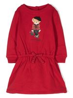 POLO RALPH LAUREN KIDS robe en coton à motif Teddy Bear - Rouge - thumbnail