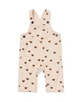 HEMA Babyjumpsuit corduroy hartjes ecru (ecru)