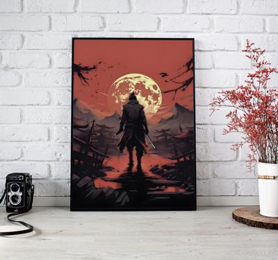Anime krijger silhouet poster puber