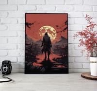 Anime krijger silhouet poster puber