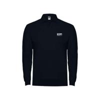 Heren polo met lange mouwen EDM Zwart Maat M