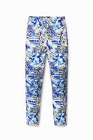 Slim fit broek met print van Stella Jean - BLUE - XS - thumbnail