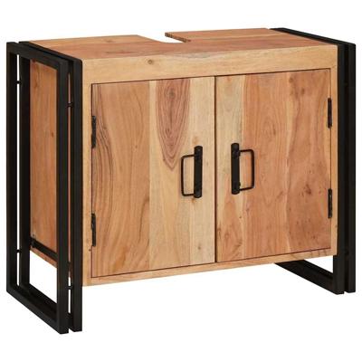 Wastafelonderkast 71 x 33 x 58 cm Massief Acaciuhout, Ijzer