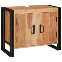 Wastafelonderkast 71 x 33 x 58 cm Massief Acaciuhout, Ijzer
