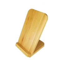 Verticale Bamboo draadloze lader voor QI telefoon