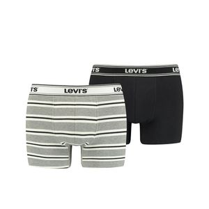Levi's Men Sporty Stripe Boxer Brief 2-Pack Grey/ Melange/Black -XL