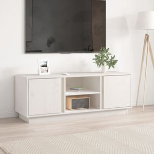 Tv-meubel 110x35x40,5 cm massief grenenhout wit