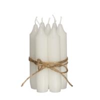 Diner kaarsen set 7 stuks H. 11 cm wit - Hortus