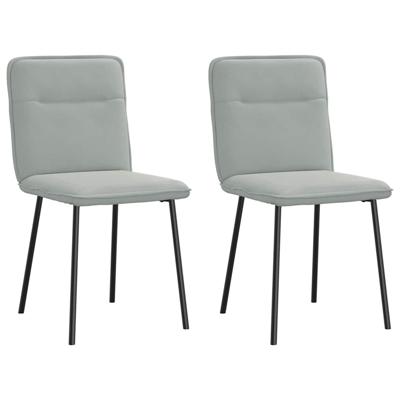 Eetkamerstoelen 2 st fluweel lichtgrijs
