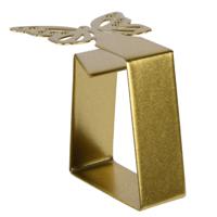 Tafelkleed klemmen - 4x - vlinder - goud - ijzer - 4 x 5 cm   -