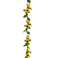 Kunstbloemen slinger zonnebloemen - 180 cm - geel/groen - decoratie - versiering Kunstbloemen slinger zonnebloemen - 180 cm - geel/groen - decoratie - versiering