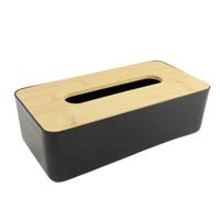 OTIX Tissue box Houder Zwart 26x13.2x8.8 cm Bamboe en kunststof - thumbnail