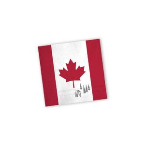 40x stuks Canada landen vlag thema servetten 33 x 33 cm