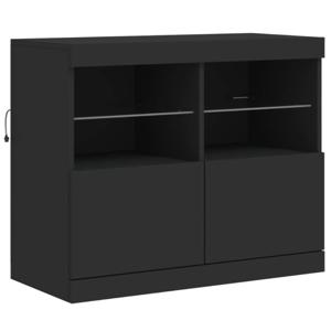 vidaXL Dressoir met LED-verlichting 81x37x67 cm zwart