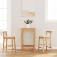 Barkrukken 2 stuks natuurlijk massief hout rubber