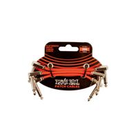 Ernie Ball 6401 patchkabel mono haaks rood 7.5 cm (set van 3)