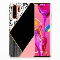 Huawei P30 Pro | TPU Hoesje | Zwart Roze Vormen