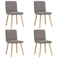 Eetkamerstoelen 4 st draaibaar stof taupe