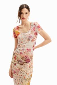 T-shirt tule bloemen - MATERIAL FINISHES - XL