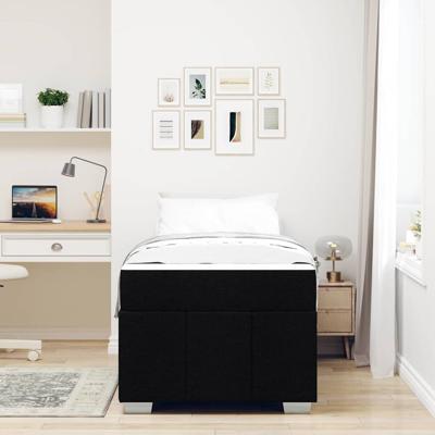 Bedframe met matras Zwart 90 x 200 cm Stof