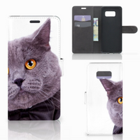 Samsung Galaxy S8 Plus Telefoonhoesje met Pasjes Kat - thumbnail