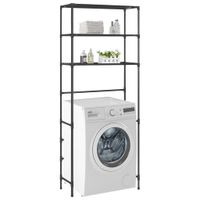 Opbergrek voor boven wasmachine 3-laags 69x28x169 cm zwart