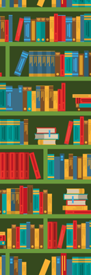 Vintage behang Vintage groene bibliotheek