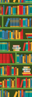 Vintage behang Vintage groene bibliotheek