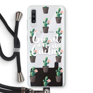 Cactus quote: Samsung Galaxy A70 Transparant Hoesje met koord