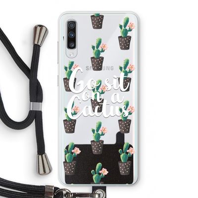 Cactus quote: Samsung Galaxy A70 Transparant Hoesje met koord