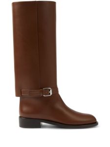 Burberry bottes en cuir à boucles 35 mm - Marron