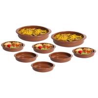 Tapas serveerschalen set - 2x D20 cm en 6x D12 cm - rond - Spaans terracotta ovenschaaltjes